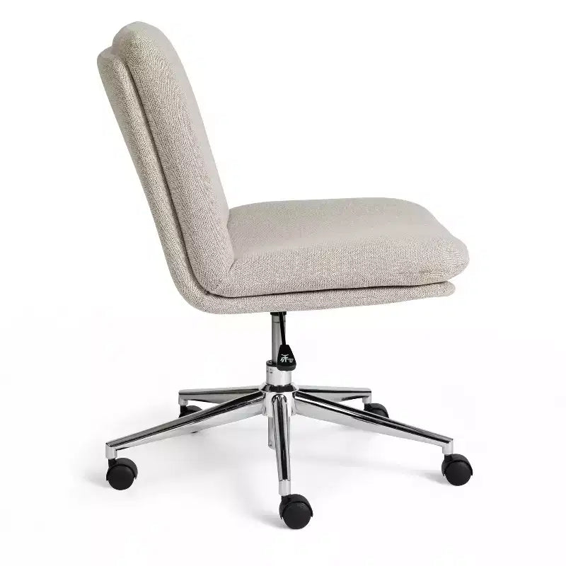 Gepolsterter Bouclé Bürostuhl mit Drehfunktion, höhenverstellbar, 360° drehbar, 136 kg Tragkraft