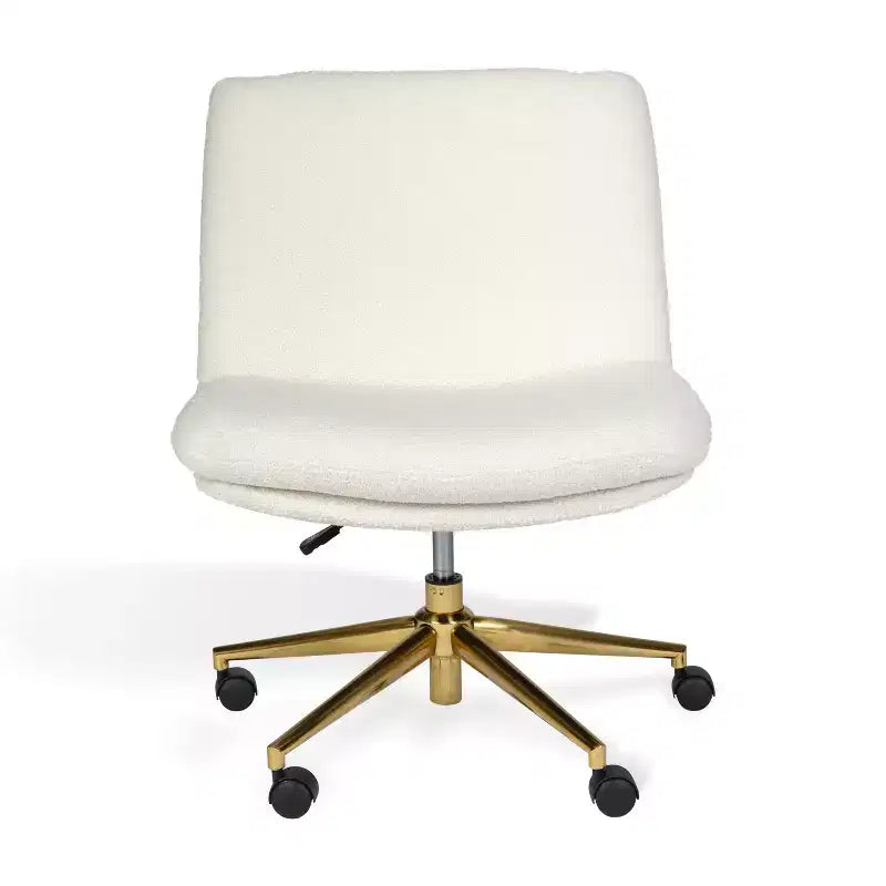 Gepolsterter Bouclé Bürostuhl mit Drehfunktion, höhenverstellbar, 360° drehbar, 136 kg Tragkraft