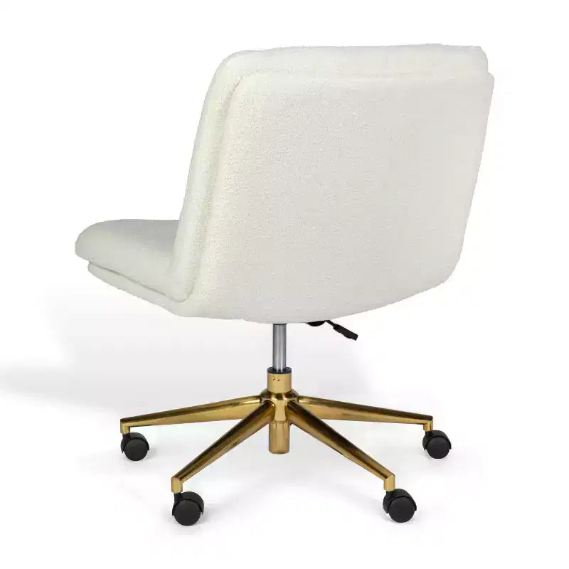 Gepolsterter Bouclé Bürostuhl mit Drehfunktion, höhenverstellbar, 360° drehbar, 136 kg Tragkraft