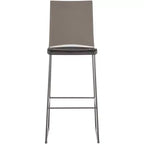 Rauchgrauer Barhocker aus Acryl mit Gestell aus Gunmetal-Eisen, rückenlehnenlos, mittelhohe Rückenlehne, 125 kg Tragkraft