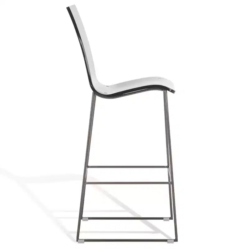 Rauchgrauer Barhocker aus Acryl mit Gestell aus Gunmetal-Eisen, rückenlehnenlos, mittelhohe Rückenlehne, 125 kg Tragkraft