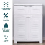 Vielseitiger Kunststoffschrank mit verstellbarem Einlegeboden und Schublade, 87,6 cm H, für den Innenbereich