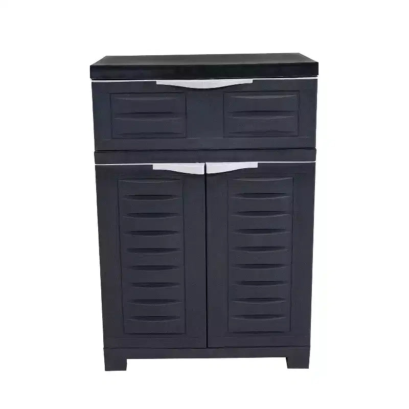Vielseitiger Kunststoffschrank mit verstellbarem Einlegeboden und Schublade, 87,6 cm H, für den Innenbereich