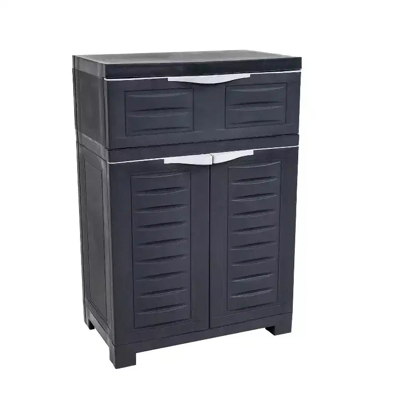 Vielseitiger Kunststoffschrank mit verstellbarem Einlegeboden und Schublade, 87,6 cm H, für den Innenbereich