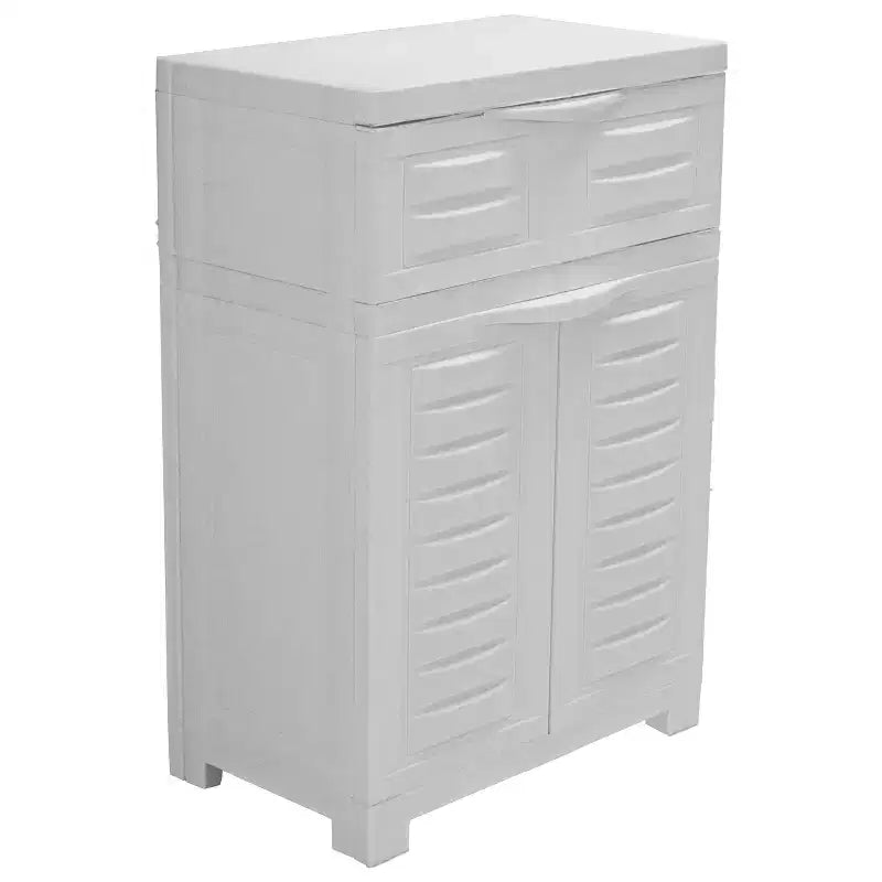 Vielseitiger Kunststoffschrank mit verstellbarem Einlegeboden und Schublade, 87,6 cm H, für den Innenbereich