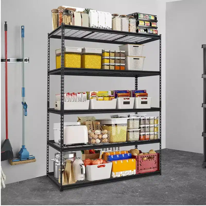 72" Schwerlast-Garagenregal, verstellbar, aus Stahl, 5 Böden, Industrieregal, Drahtregal