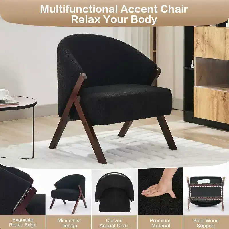 Moderner Sessel, PU-Material, bequemer Polsterlesestuhl, armloser Sofasessel, geeignet für Wohn- und Schlafzimmer
