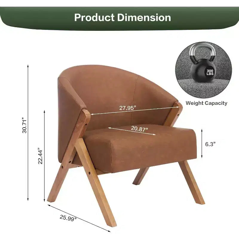 Moderner Sessel, PU-Material, bequemer Polsterlesestuhl, armloser Sofasessel, geeignet für Wohn- und Schlafzimmer