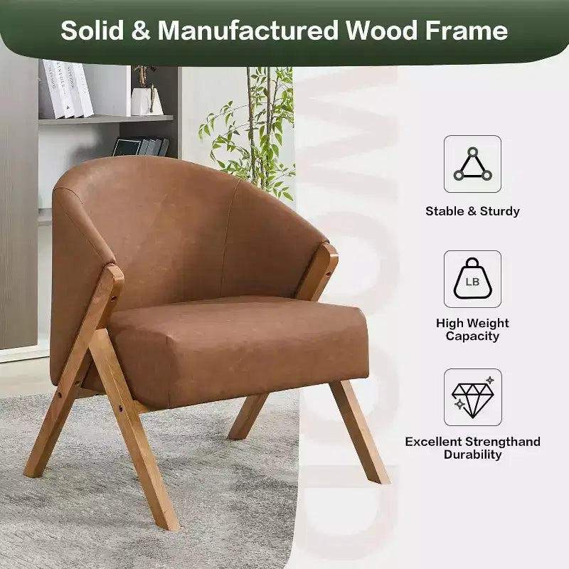 Moderner Sessel, PU-Material, bequemer Polsterlesestuhl, armloser Sofasessel, geeignet für Wohn- und Schlafzimmer