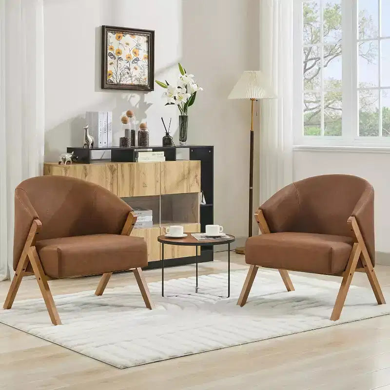 Moderner Sessel, PU-Material, bequemer Polsterlesestuhl, armloser Sofasessel, geeignet für Wohn- und Schlafzimmer