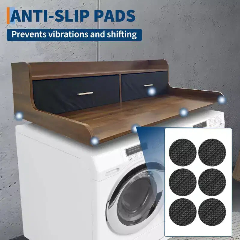 Waschmaschinen-Arbeitsplatte, 2-stufige Waschmaschinen-Trockner-Arbeitsplatte mit 2 Schubladen – 6,98 cm hohe Kantenleisten, wasserdichtes Holz, rutschfeste Pads (137,16 cm B x 69,98 cm T)