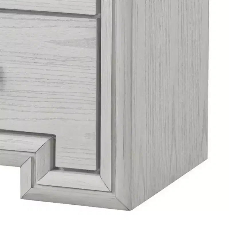 Nachttisch mit 2 Schubladen, USB-A- und USB-C-Ladeanschlüssen, rustikales weißes Holz, 73,7 x 69,8 cm