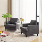 Mid-Century Modern Leinen Sessel Bequemes Polstersofa mit dicker Polsterung & Beinen, tiefer Sitz & keine Montage erforderlich, für Wohnzimmer, Schlafzimmer