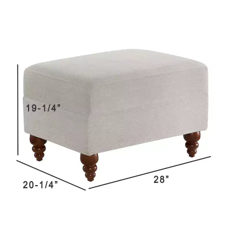 Moderner Polstersessel und Ottoman-Set, englische Rollarmlehnen, Hartholzrahmen, Polyester
