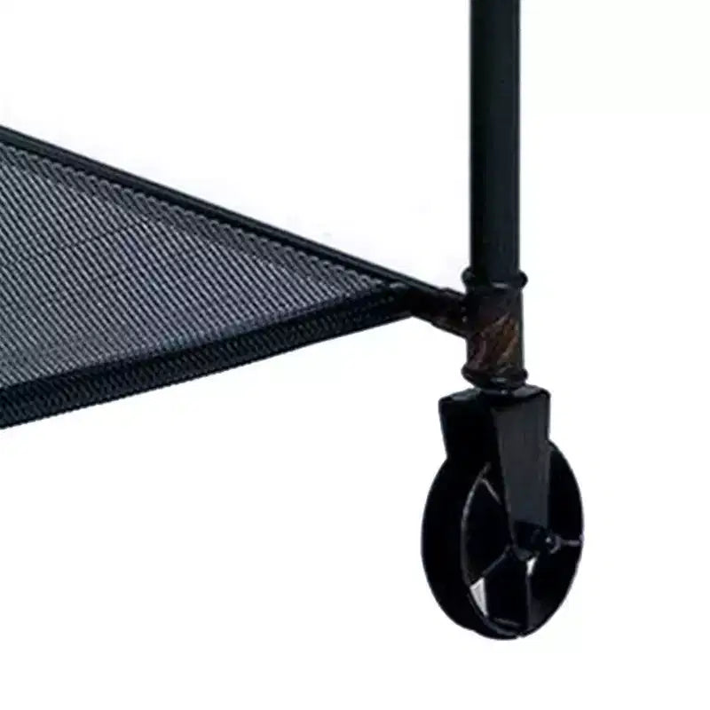 47" Industrie-Schreibtisch mit Rollenakzenten, schwarzem Metallgestell und Holzplatte