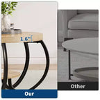 30" runder Couchtisch im Landhausstil mit Ablagefach, 2-stöckig, rustikales Holz & geschwungene Metallbeine