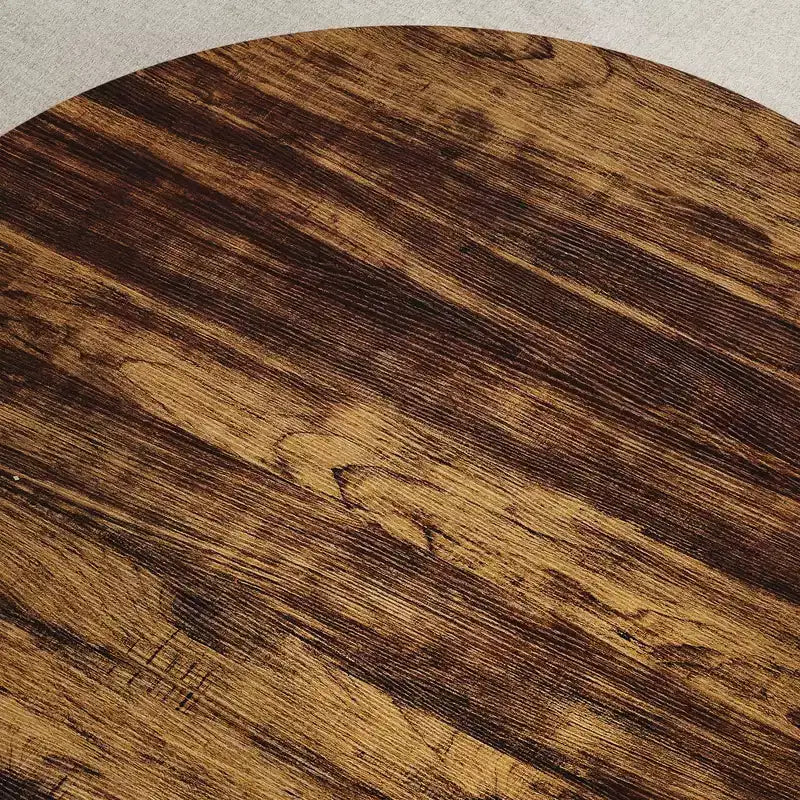 30" runder Couchtisch im Landhausstil mit Ablagefach, 2-stöckig, rustikales Holz & geschwungene Metallbeine