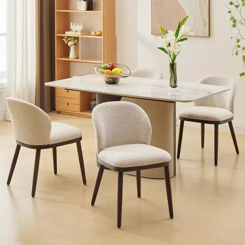 Moderne Polster-Esszimmerstühle (2er-Set), ergonomische Rückenlehne, stabile Holzbeine, 120 kg Tragkraft, bequeme Sitzgelegenheit für Küche oder Restaurant, Leinen