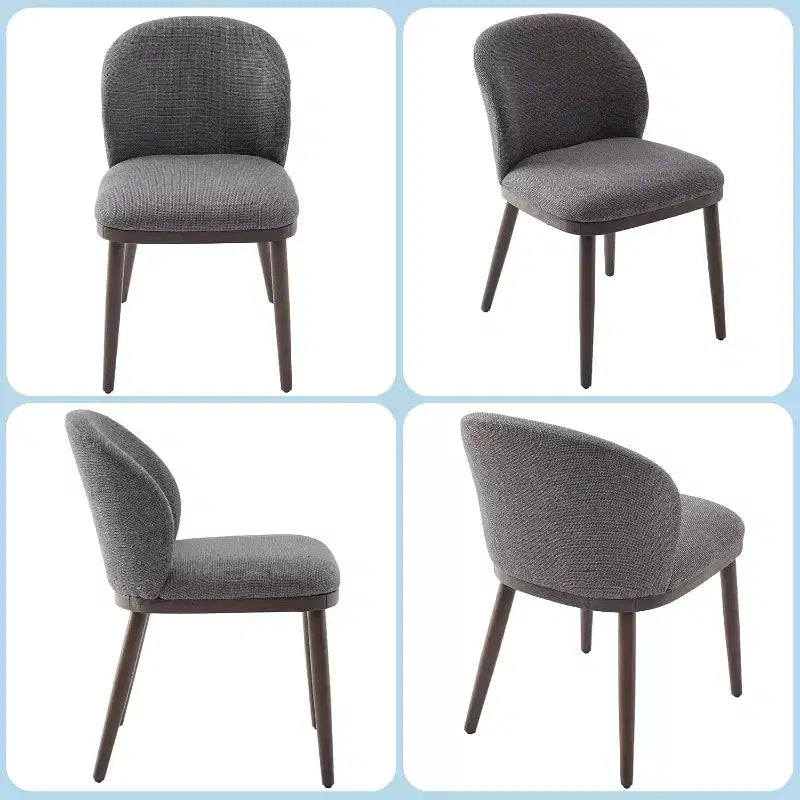 Moderne Polster-Esszimmerstühle (2er-Set), ergonomische Rückenlehne, stabile Holzbeine, 120 kg Tragkraft, bequeme Sitzgelegenheit für Küche oder Restaurant, Leinen