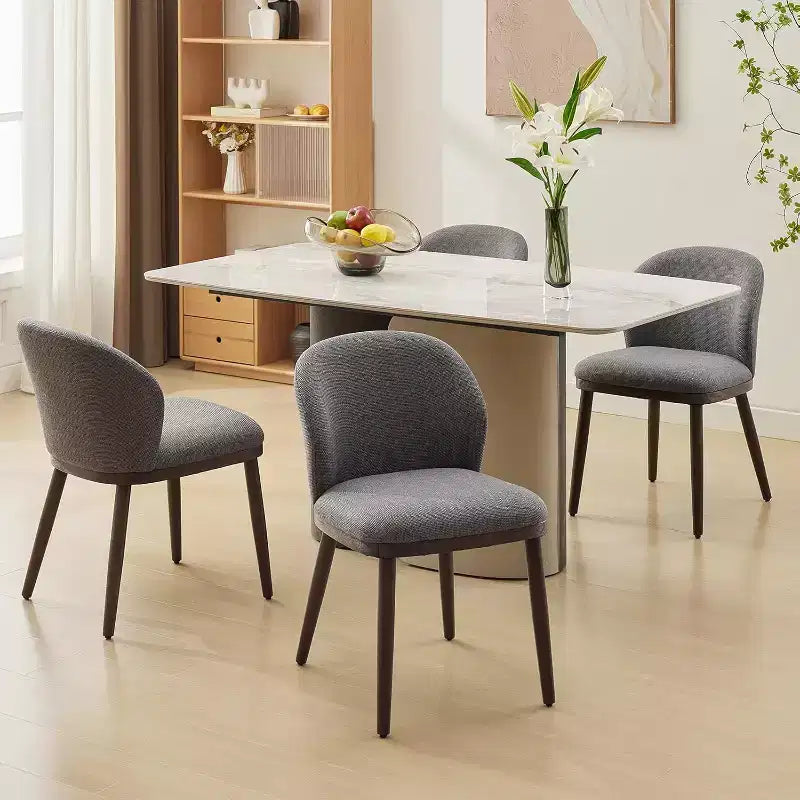 Moderne Polster-Esszimmerstühle (2er-Set), ergonomische Rückenlehne, stabile Holzbeine, 120 kg Tragkraft, bequeme Sitzgelegenheit für Küche oder Restaurant, Leinen