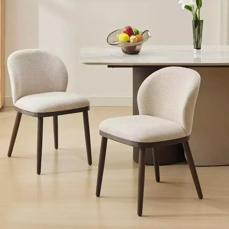 Moderne Polster-Esszimmerstühle (2er-Set), ergonomische Rückenlehne, stabile Holzbeine, 120 kg Tragkraft, bequeme Sitzgelegenheit für Küche oder Restaurant, Leinen