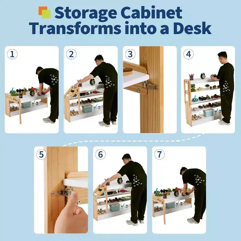 47" Umwandelbarer Kunsttisch für Kinder & 2 Stühle Set, Klappbarer Aktivitätstisch mit Ablagefächern