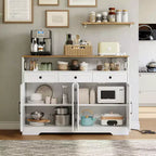 51" Bauernhaus-Buffetschrank mit 4 Scheunentüren, 3 Schubladen und Stauraum für das Esszimmer