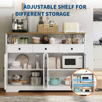51" Bauernhaus-Buffetschrank mit 4 Scheunentüren, 3 Schubladen und Stauraum für das Esszimmer