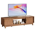 JIONJOY Mid-Century Modern TV Stand - Wood Entertainment Center with Storage & Cable Management for TVs up to 75 Inch