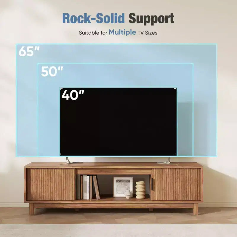 Mid-Century Modern TV-Schrank mit Stauraum & Kabelführung für Fernseher bis 75"