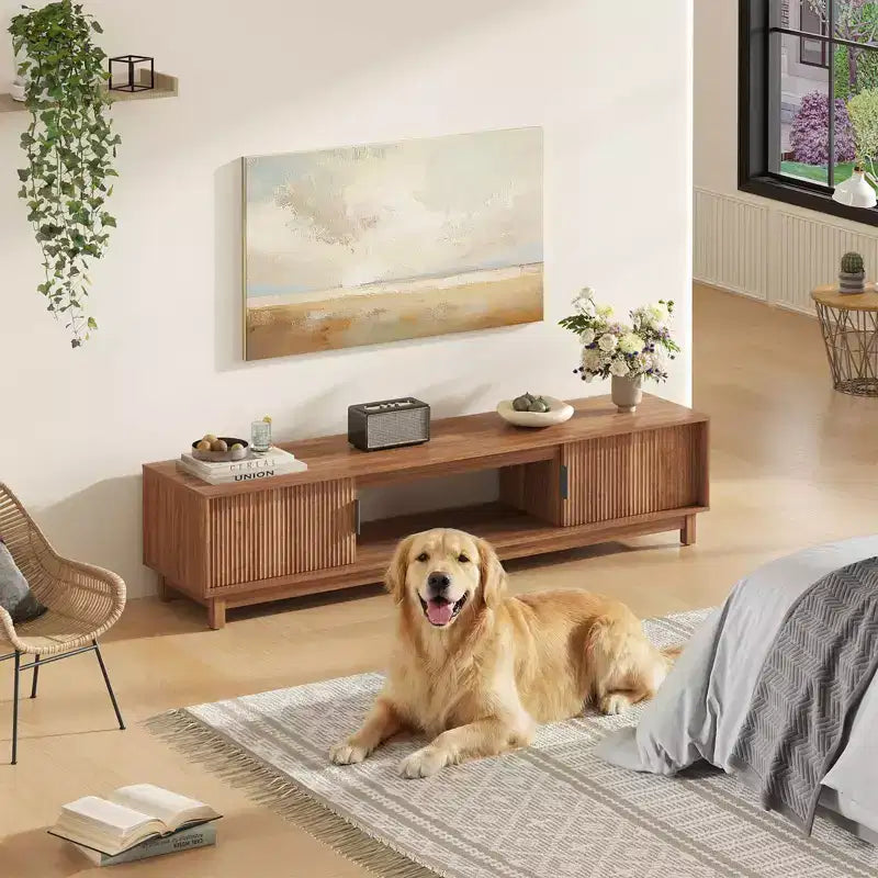 Mid-Century Modern TV-Schrank mit Stauraum & Kabelführung für Fernseher bis 75"