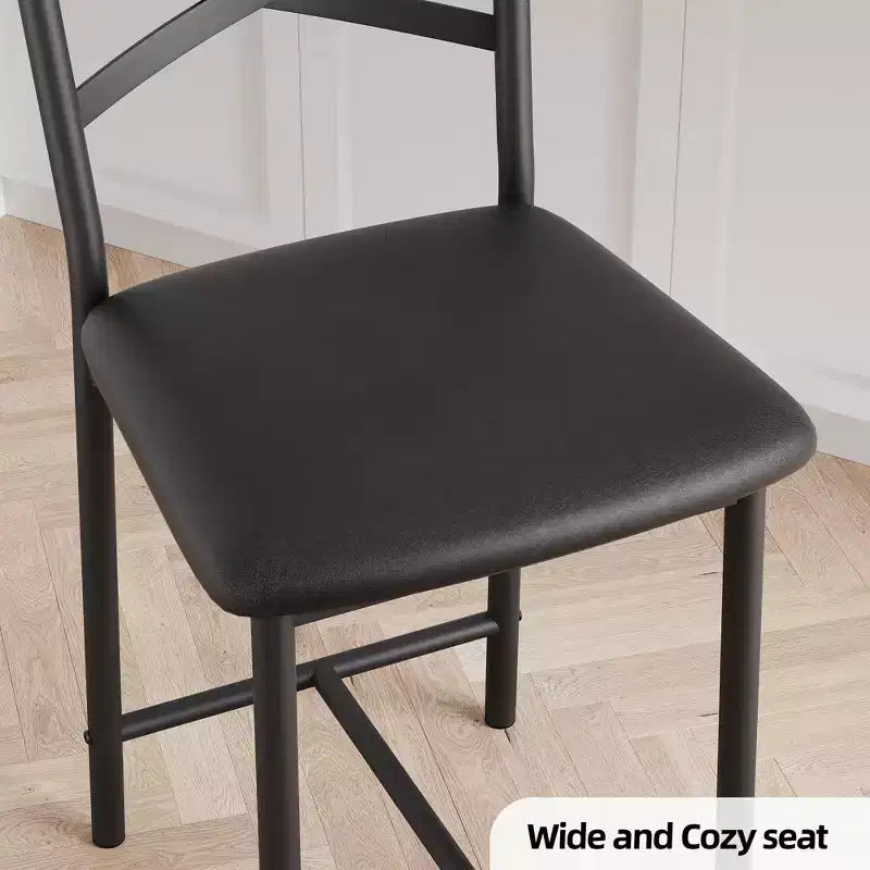 2er-Set Barhocker in Thekenhöhe, Sitze mit PU-Lederbezug und X-förmigem Metallgestell, stilvolle Stühle für Kücheninsel und Esszimmer