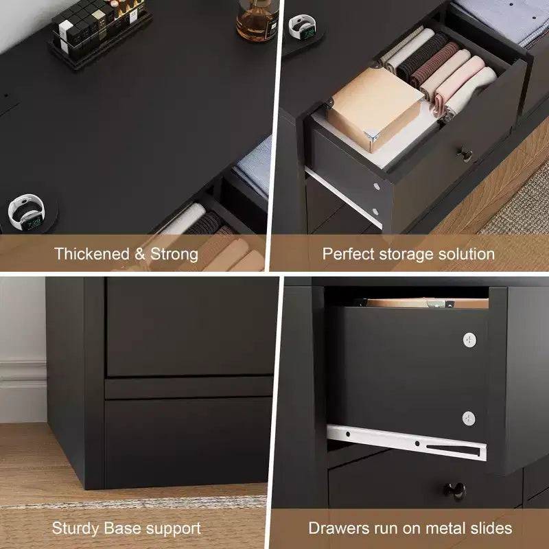 12-Schubladen-Kommode für Schlafzimmer, großer TV-Schrank, Holzkommode, für Wohnzimmer, Flur