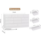 12-Schubladen-Kommode für Schlafzimmer, großer TV-Schrank, Holzkommode, für Wohnzimmer, Flur