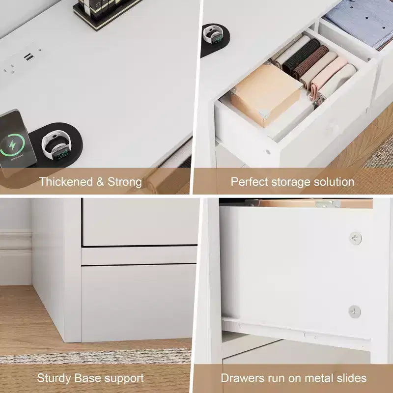 12-Schubladen-Kommode für Schlafzimmer, großer TV-Schrank, Holzkommode, für Wohnzimmer, Flur