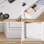 12-Schubladen-Kommode für Schlafzimmer, großer TV-Schrank, Holzkommode, für Wohnzimmer, Flur