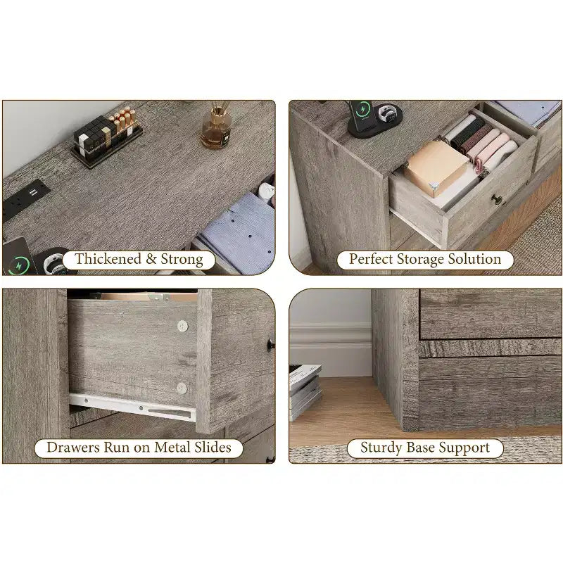 12-Schubladen-Kommode für Schlafzimmer, großer TV-Schrank, Holzkommode, für Wohnzimmer, Flur