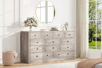 12-Schubladen-Kommode für Schlafzimmer, großer TV-Schrank, Holzkommode, für Wohnzimmer, Flur