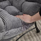 Ergonomischer Lazy Lounge Sessel mit Ottoman für Wohnzimmer & kleine Räume - Stahlrahmen & Seitentasche Lazy Sofa