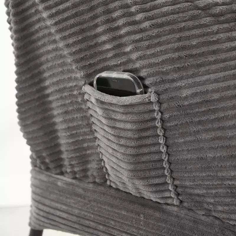 Ergonomischer Lazy Lounge Sessel mit Ottoman für Wohnzimmer & kleine Räume - Stahlrahmen & Seitentasche Lazy Sofa