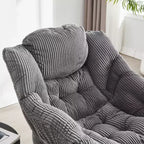 Ergonomischer Lazy Lounge Sessel mit Ottoman für Wohnzimmer & kleine Räume - Stahlrahmen & Seitentasche Lazy Sofa