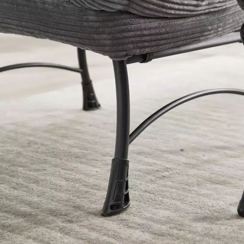 Ergonomischer Lazy Lounge Sessel mit Ottoman für Wohnzimmer & kleine Räume - Stahlrahmen & Seitentasche Lazy Sofa