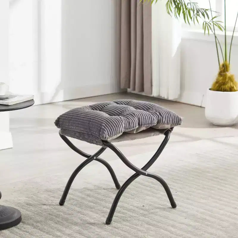 Ergonomischer Lazy Lounge Sessel mit Ottoman für Wohnzimmer & kleine Räume - Stahlrahmen & Seitentasche Lazy Sofa