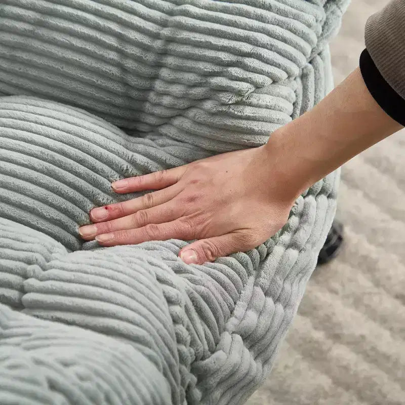 Ergonomischer Lazy Lounge Sessel mit Ottoman für Wohnzimmer & kleine Räume - Stahlrahmen & Seitentasche Lazy Sofa