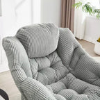 Ergonomischer Lazy Lounge Sessel mit Ottoman für Wohnzimmer & kleine Räume - Stahlrahmen & Seitentasche Lazy Sofa