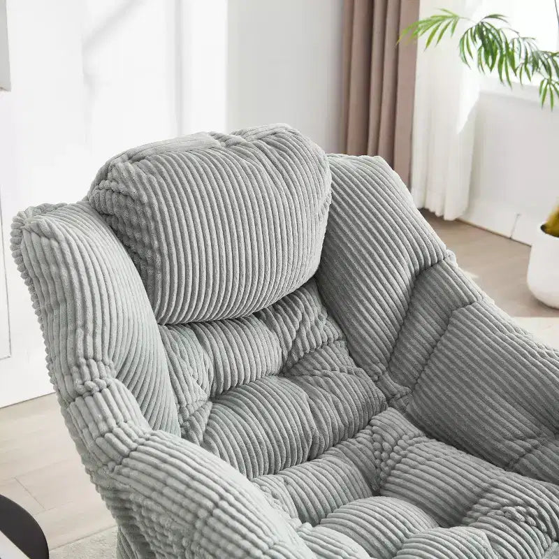 Ergonomischer Lazy Lounge Sessel mit Ottoman für Wohnzimmer & kleine Räume - Stahlrahmen & Seitentasche Lazy Sofa