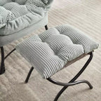 Ergonomischer Lazy Lounge Sessel mit Ottoman für Wohnzimmer & kleine Räume - Stahlrahmen & Seitentasche Lazy Sofa