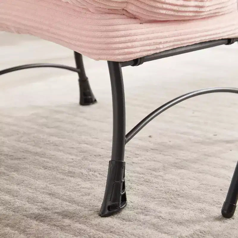 Ergonomischer Lazy Lounge Sessel mit Ottoman für Wohnzimmer & kleine Räume - Stahlrahmen & Seitentasche Lazy Sofa