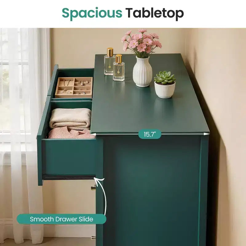 Moderne geriffelte Kommode mit 6 Schubladen