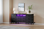 Wooden 5-Drawer Dresser Chest, 10 Fabric Drawers, Sturdy Furniture, TV Stand, for Living Room, Bedroom